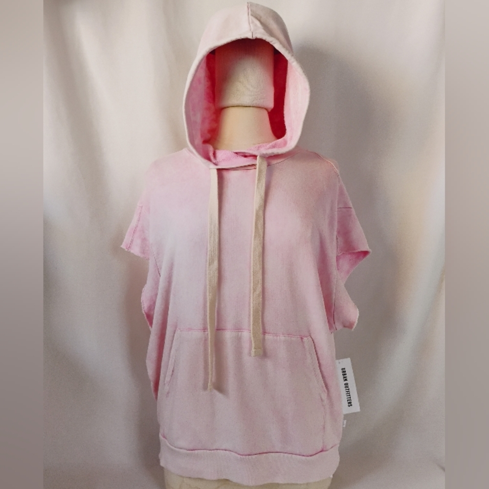 Women's Urban Outfitters Pink Rose Super Oversized Sleeveless Hoodie Sweatshirt